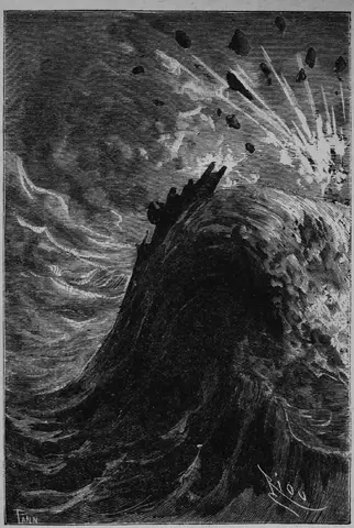 Illustration ur Till jordens medelpunkt (1894), sida 248