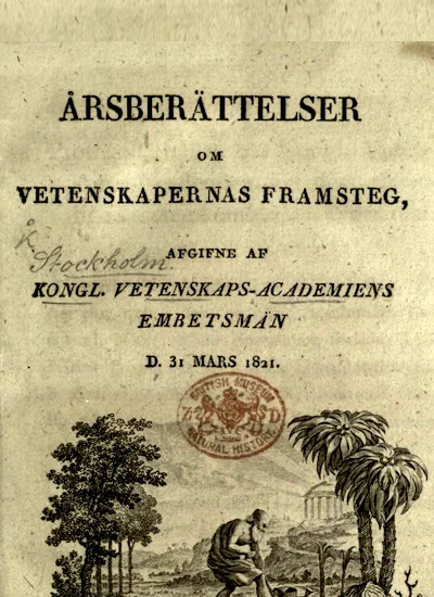 Årsberättelser om vetenskapernas framsteg: 1821 omslag