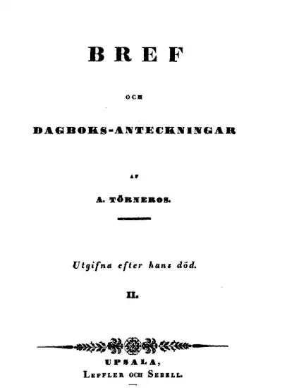 Bref och dagboks-anteckningar omslag