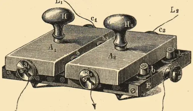 Illustration ur Lärobok i telegrafi (1878), sida 95