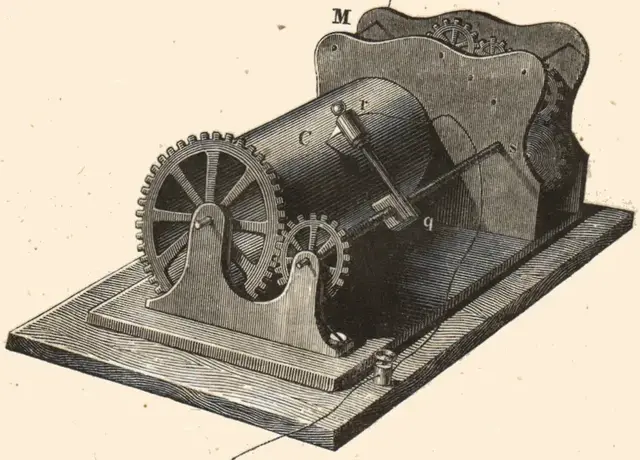 Illustration ur Lärobok i telegrafi (1878), sida 365