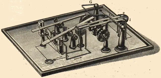 Illustration ur Lärobok i telegrafi (1878), sida 391