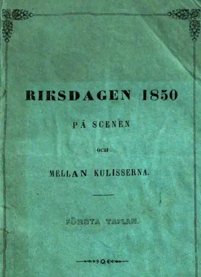 Riksdagen 1850 på scenen och mellan kulisserna omslag