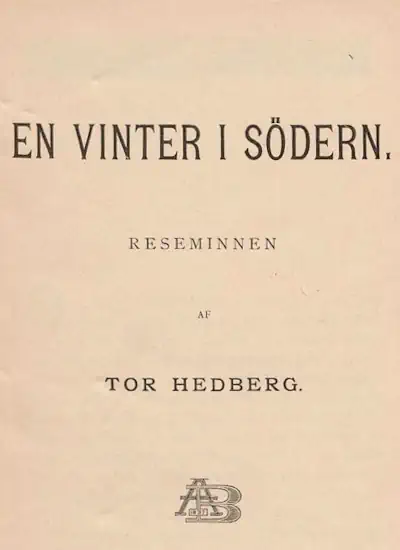 En vinter i södern. Reseminnen omslag
