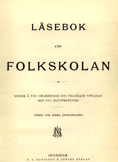 Läsebok för folkskolan: Afdelning 1 och 2 omslag