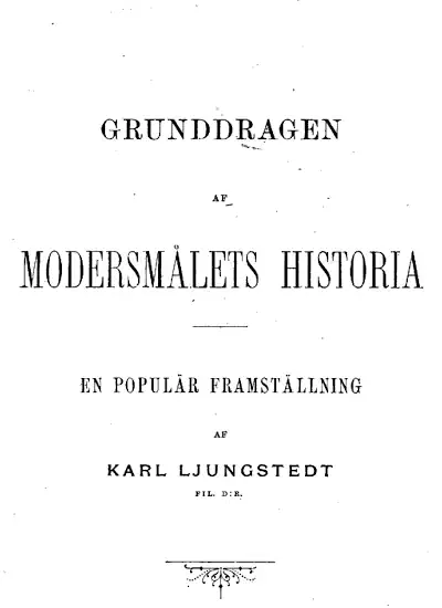 Grunddragen af modersmålets historia omslag