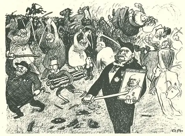Illustration ur Med kungen för fosterlandet (1934), sida 53