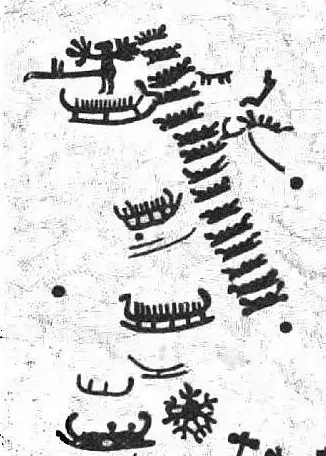 Illustration ur Ölvers saga (1887), sida 85