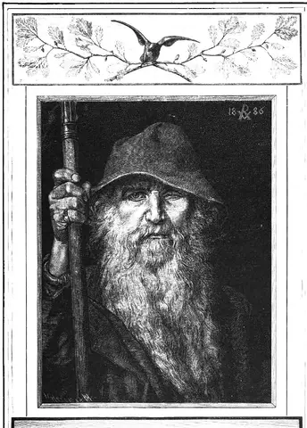 Illustration ur Ölvers saga (1887), sida 131