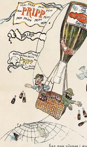 Illustration ur Öl-ländingen Herr Malte Humleknopps Sommarbesök å "Prippska Terassen" (1898), v (Öl-ländingen Herr Malte Humleknopps Sommarbesök åp
