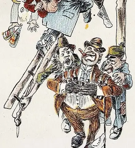 Illustration ur Öl-ländingen Herr Malte Humleknopps Sommarbesök å "Prippska Terassen" (1898), xI (Öl-ländingen Herr Malte Humleknopps Sommarbesök åp