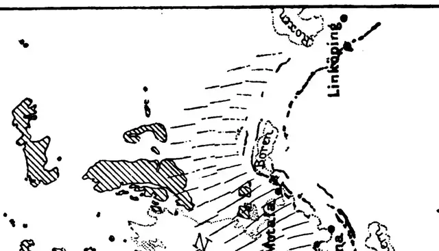 Illustration ur Om Skandinaviens geografiska utveckling efter istiden af Gerard de Geer (1896), sida 73