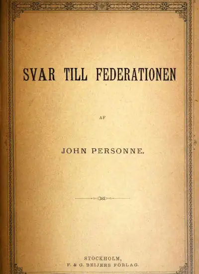 Svar till Federationen omslag