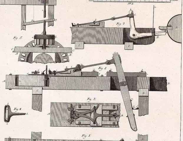 Illustration ur Grundritningar och profiler uti 53 tabeller, hörande til afhandlingen i mekaniken (1794), sida 99