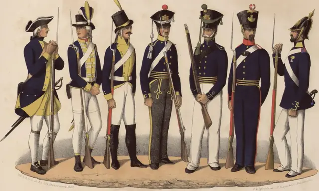 Illustration ur Svenska krigsmaktens fordna och närvarande munderingar. 36 planscher (1849), sida 22