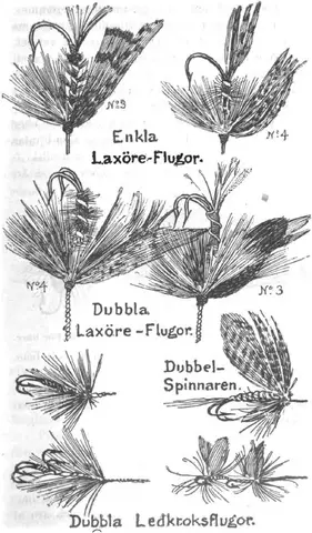 Illustration ur Vägledning i Fiske (1900), sida 91