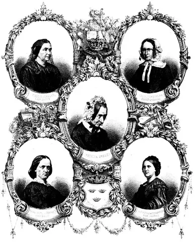 Illustration ur Anteckningar om svenska qvinnor (1864), sida 65