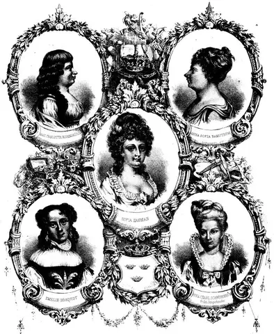 Illustration ur Anteckningar om svenska qvinnor (1864), sida 84