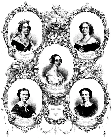 Illustration ur Anteckningar om svenska qvinnor (1864), sida 240