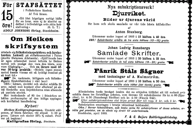 Illustration ur Svensk Läraretidning: 1893, sida 223