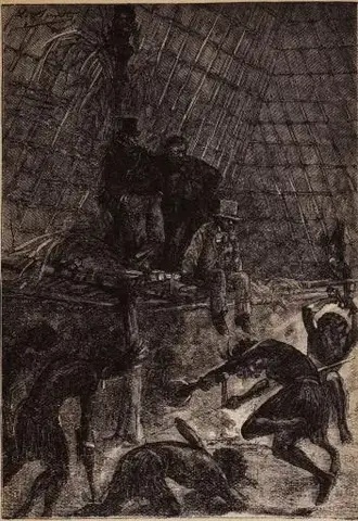 Illustration ur Ingenjör Roburs luftfärd (1894), sida 217