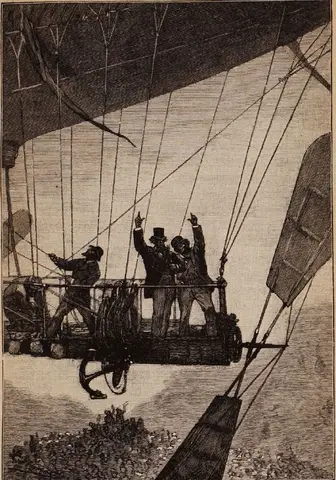 Illustration ur Ingenjör Roburs luftfärd (1894), sida 225