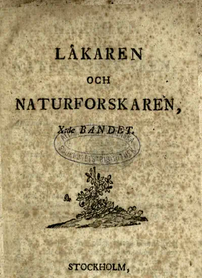 Wecko-Skrift för Läkare och Naturforskare. Tionde bandet omslag