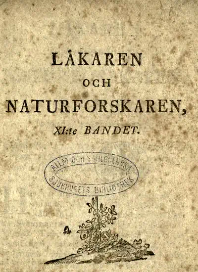 Wecko-Skrift för Läkare och Naturforskare. Elfte bandet omslag