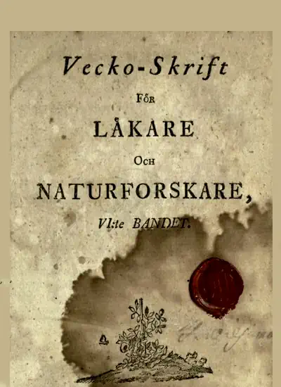 Wecko-Skrift för Läkare och Naturforskare. Sjette bandet omslag